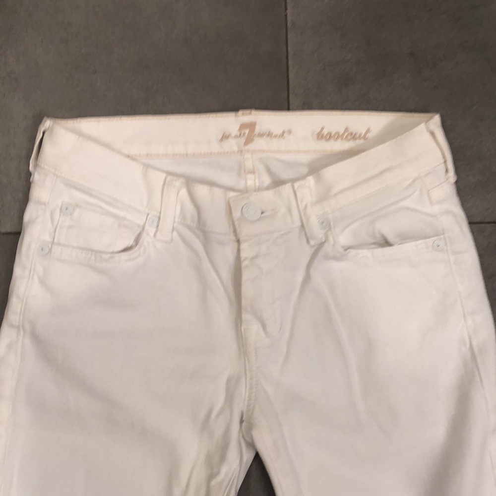 7 For All Mankind Bootcut White Cotton Jeans - Picture 2 of 7